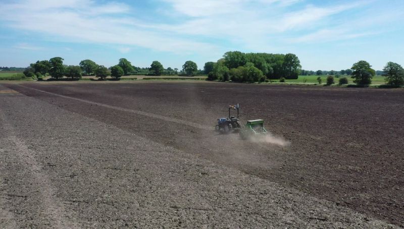 Driverless tractor cultivating field